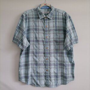 Tommy Bahama Mens Light Blue The Coconut Point Plaid Button Up Shirt Size L